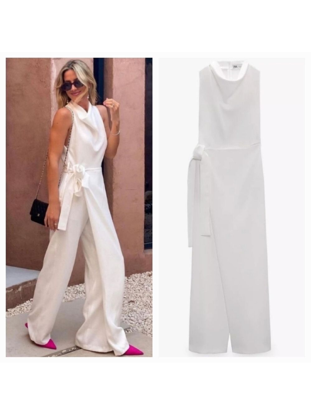 NWT Zara Long Pareo Sleeveless Jumpsuit, Size XS